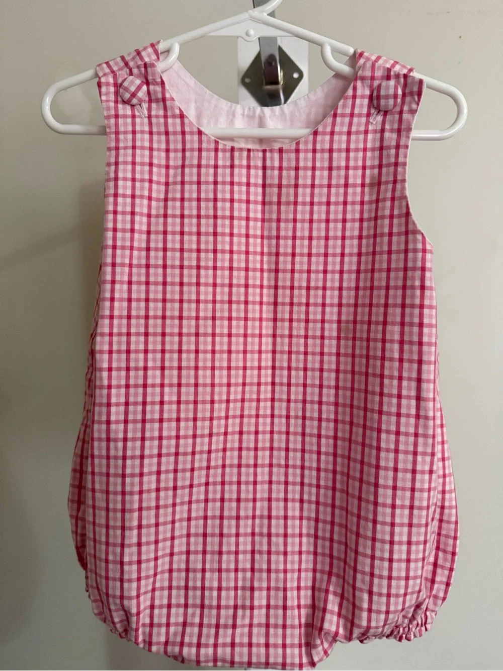New Creations Pink Plaid Bubble Romper